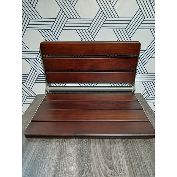 Kitvance Teak Folding Shower Seat NIB - Picture 1 of 5